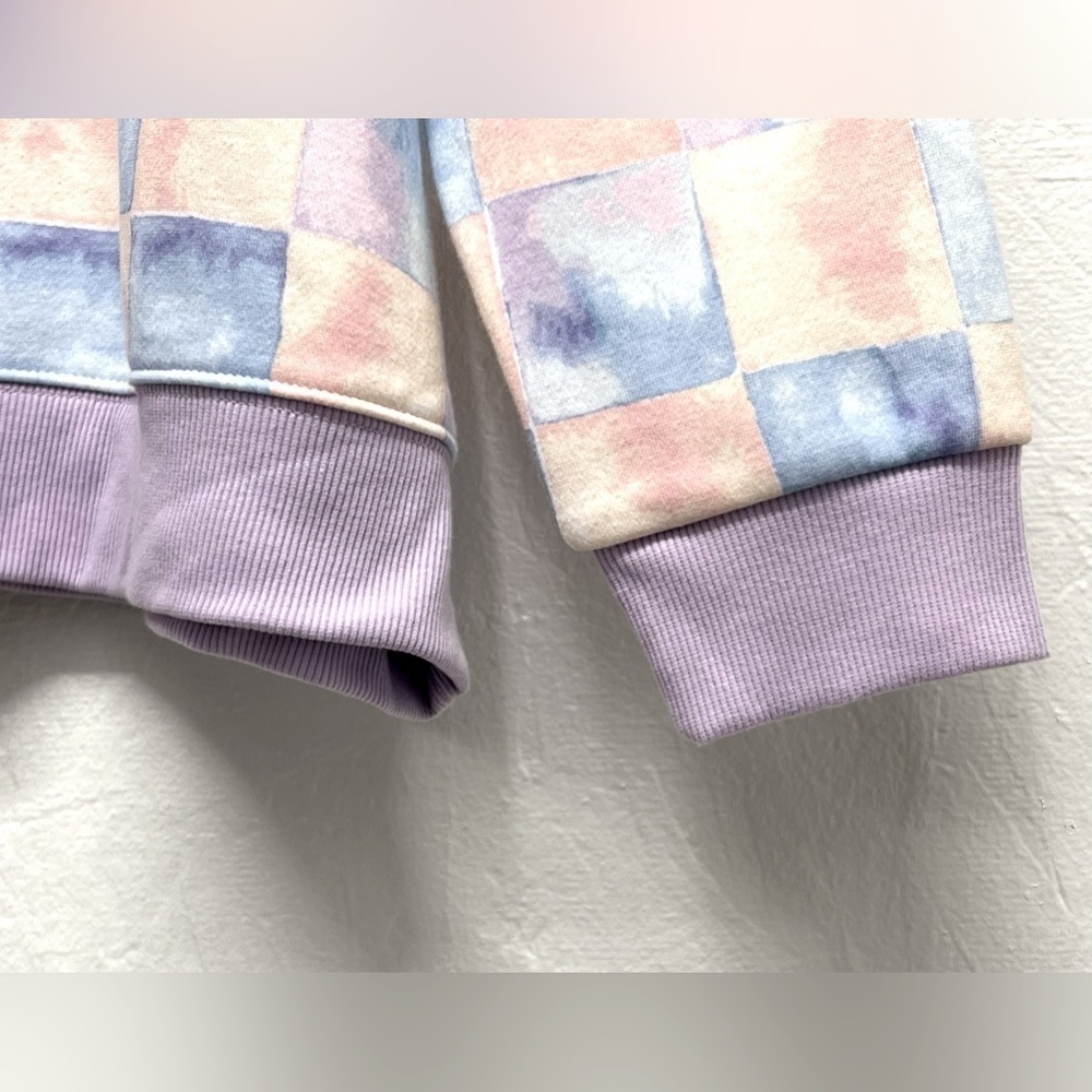 OVERSIZED Crewneck Checkered Print Tye-Dye Sweatshirt - Wild Fable - Picture 5 of 9